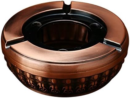 Feximzl Retro Ashtray with Embossed Element for Outdoor &amp; Indoor Use，Home / Office – Smoking Cigarette Holder (Rose Gold)