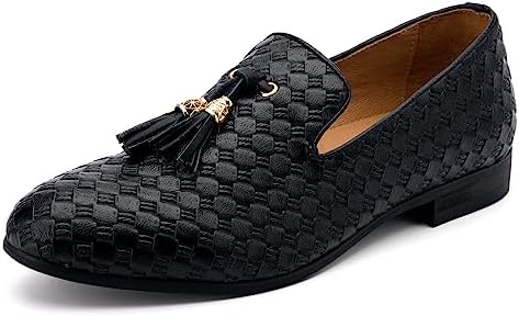 Amazon.com | FERUCCI Plaid Khaki Fabric Slippers Loafers  display picture 1
