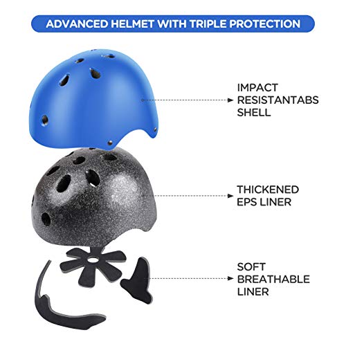 DaCool Kids Bike Helmet Skateboard Knee Pads Toddler Helmet