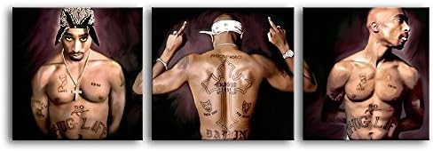 2Pac TUPAC SHAKUR - Painting Giclee CANVAS PRINT by Stas Studio (Medium 8" x 8" x 3 Panels / Multi-panel GALLERY WRAP)