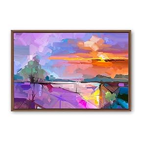 Framed Canvas Wall Art Color Abstract Canvas Prints Home Artwork Decoration for Living Room,Bedroom - 16x24 inches