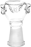 SCIENTIFIC GLASS, 12-1520 14MM Female Bowl Sphere Head Grip Dots Full Melt Clear