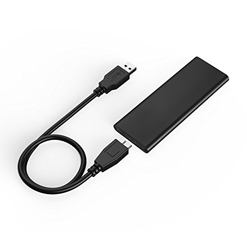 M.2 SATA SSD to USB 3.0 External SSD Reader Converter Adapter Enclosure with UASP, Support NGFF M.2 2280 2260 2242 2230 SSD with Key B/Key B+M(M.2 NGFF to USB3.0(Black))