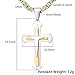 Trendsmax Mens Cross Pendant Necklace Stainless Steel Gold Silver Byzantine Chain 22-30inch