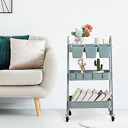 danpinera 3-Tier Rolling Cart, Metal Rolling