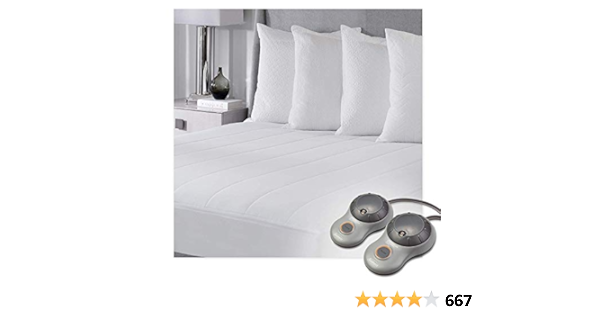 Sunbeam All Season Premium Queen Heated Mattress Pad With Two Heating Digital Controllers 250 Thread Count 100 Cotton Bedding Linen Amazon Com Au