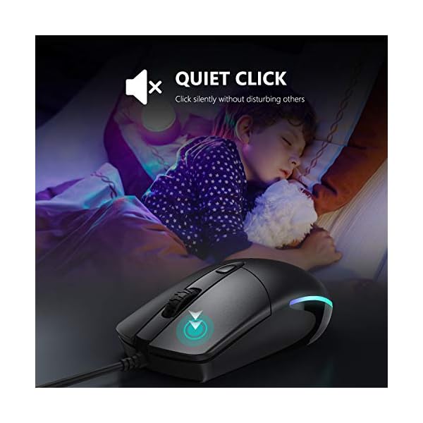 Wired-Mouse-Jelly-Comb-Optical-Gaming-Mice-with-Silent-Clicking-and-RGB-Backlight-for-PC-Computer-Laptop-1600-DPI-Black Wired Mouse, Jelly Comb Optical Gaming Mice with Silent Clicking and RGB Backlight for PC Computer Laptop, 1600 DPI…