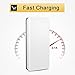 JEMMA 50000M Power Bank Ultra Slim External Battery with 2 USB Ports Portable Charger Pack for iPhoneX 8 7 6s 6 Plus, iPad, Samsung Galaxy and More 20000mah - white