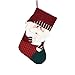 Christmas Stocking 3D Plush Santa Cute Applique Hanging Gift Stocking Bag Xmas Holiday Decoration Ornament for Home Party Restaurant Hotel 19 inch