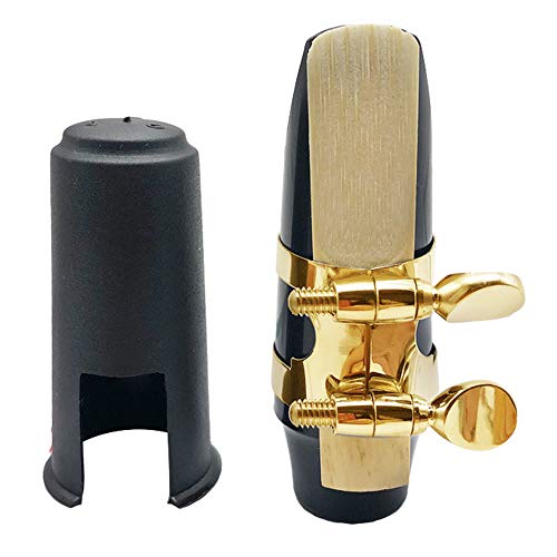 ACCOCO Alto Sax Saxophone Plastic Mouthpiece with Cap Metal Buckle Reed Kit for Alto Saxophone Saxophone Parts with Storage Bag - Thumbnail 2