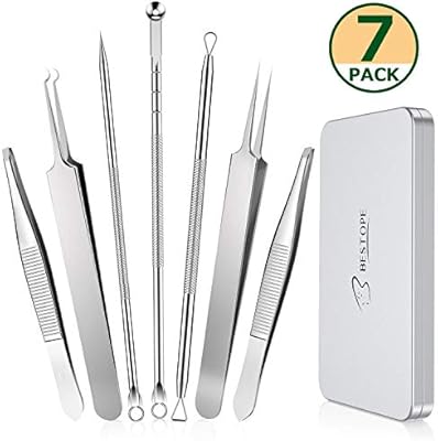 Taythi Blackhead Remover Eyebrow Tweezers Set 7pcs Comedone