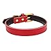 Aolove Basic Classic Padded Leather Pet Collars for Cats Puppy Small Medium Dogs (Red, X-Small)