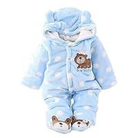 Jojobaby Newborn Baby Jumpsuit Outfit Hoody Coat Winter Infant Rompers Toddler Clothing Bodysuit Blue