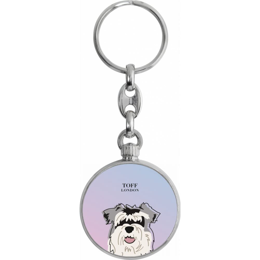 Toff London Grey Miniature Schnauzer Dog Head Keyring