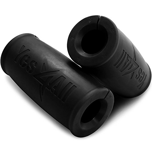 Yes4All Thick Bar Grips / Thick Grips for Barbell, Weight Lifting, Body Building Training – Thick Bar Adapter / Barbell Grips (Black, Set of 2)