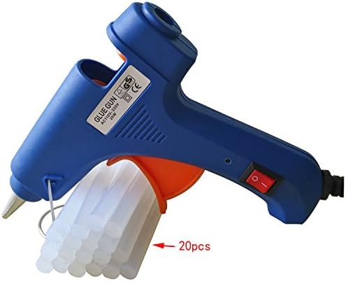 Hot Glue Gun 20 Watt Mini Glue Gun Kit with 20pcs Hot Glue Sticks High Temperature Energy Efficient for DIY Small Craft kits blue