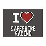 Teeburon I love Superbike Racing Pack of 4 Stickers