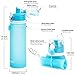 Valourgo Collapsible Sports Water Bottle - Leak Proof Roll up BPA Free Silicone Water Bottle for Travel and Outdoor, 21 oz (Lake Blue)