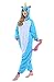 NEWCOSPLAY Adult Unicorn Onesie Pajamas Plush One Piece Cosplay Animal Onesie Adult Blue Unicorn Costume Homewear(Small, New Blue Unicorn)