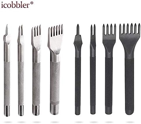 Leather Lace Stitching Chisel DIY Leather Craft Tool Puncher Manual Perforation Process Kit
