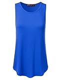 DRESSIS Women's Sleeveless Round Neck Flared Loose Fit Soft Tank Top SKY 2XL
