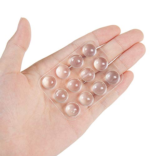 Fenleo Furniture Bumpers, Clear Adhesive Bumper Pads 24 Pcs, Sound Dampening Transparent Rubber Feet for Cabinet Doors, Drawers, Glass Tops, Picture Frames, Cutting Boards - Thumbnail 2