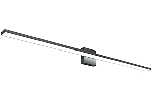 Ralbay 48inch Modern LED Black Vanity Light 46W Frosted Aluminum for Bathroom Vanity Lighting Fixtures Cool White 6000K