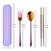 Do Buy 3 PCS Outdoor Flatware Set Fork Spoon Chopsticks/Travel Flatware Set with a Case, Redld
