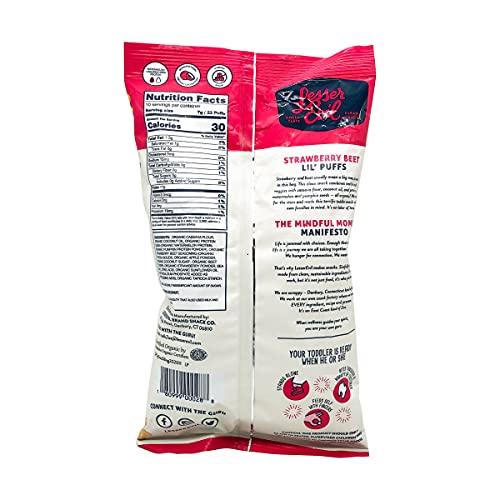 LESSEREVIL ORGANIC STRAWBERRY BEET LIL’ PUFFS, 2.5 OZ