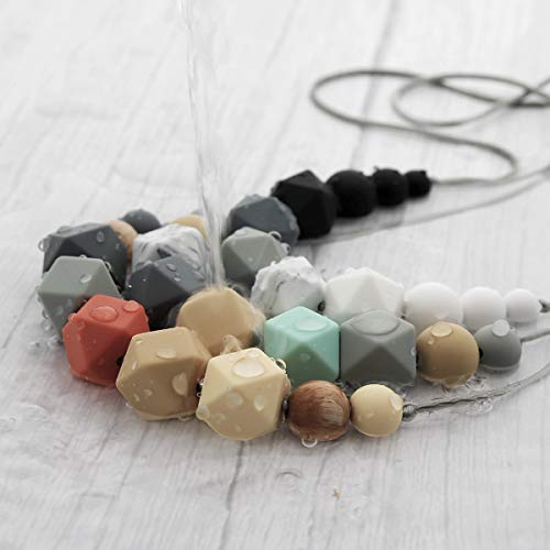 Teething Necklace Breastfeeding Nursing Necklace for Mum to Wear Baby BPA Free Silicone Beads Babies teethers Sensory chewlery for Kids