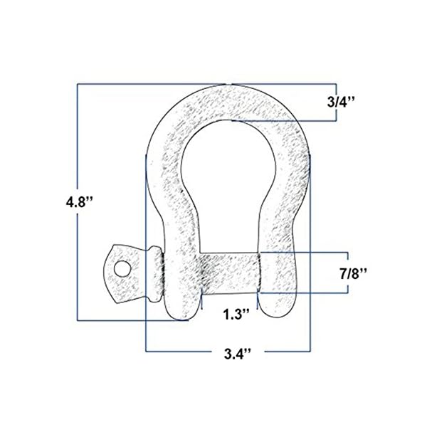 FreeTec D Ring SchÃ¤kel, 4,75t GroÃ Verzinkter Stahl SchÃ¤kel, 2 StÃ¼ck Geschweifte SchÃ¤kel mit Augenbolzen, Schwere SchÃ¤kel Abschleppen Heben Schekel fÃ¼r Pkw 4x4 Offroad Seilwinde (Gelb) – Bild 4