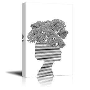 Canvas Wall Art Black and White Abstract Pictures Home Wall Decorations for Bedroom Living Room Paintings Canvas Prints Framed - 12x18 inches