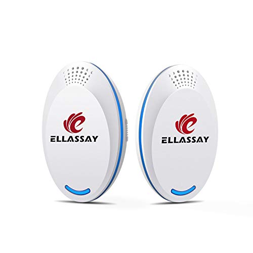 ELLASSAY Electronic Ultrasonic Pest Repeller Plug in,2 Pack Indoor Ultrasound Repeller Against Rats, Mouse, Spider, Ants, Bed Bugs, Fleas, Cockroaches, Flies, Moths, Mosquito Easy to Use