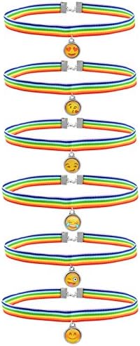 EVELICAL 6Pcs Choker Necklace for Women Girls Colorful Rainbow Velvet Tattoo Collar Necklaces