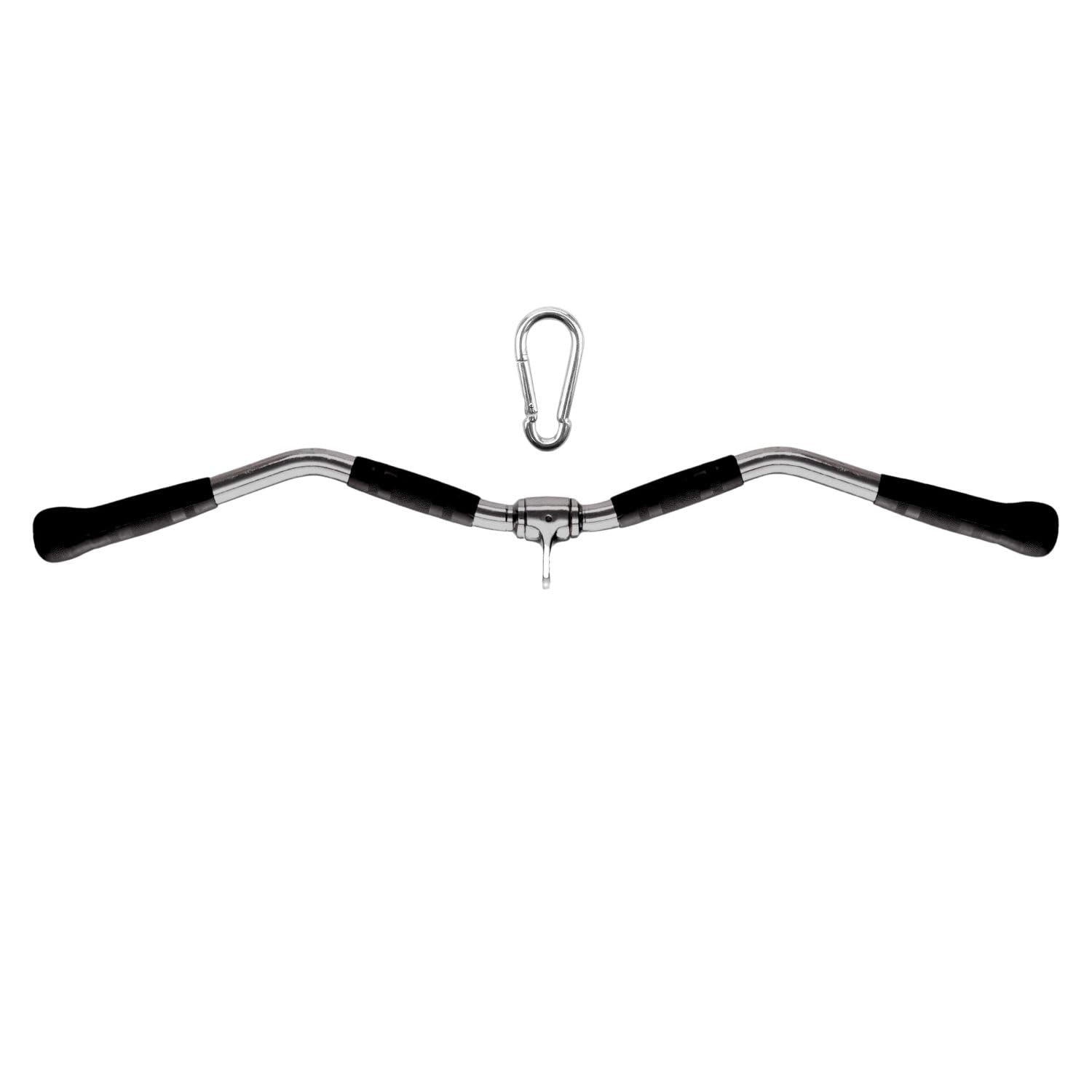 Photo 1 of Yes4All Wide Grip LAT Pull Down Bar Attachments with Rubber Handles/Curl LAT Pulldown Attachment for Gym Equipment, Press Down Bar/Cable Attachment Rubber Handgrips