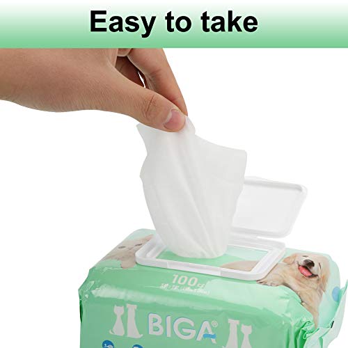 BIGA Deodorizing Hypoallergenic Pet Wipes with Fragrance Free Natural