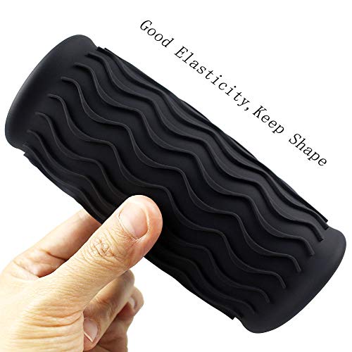 Black Heat Resistant Silicone Travel Pouch for Curling Irons,Hair Curling Wand,Hair Salon Curler,Flat Irons,Hair Straightener,Travel Mat Pad Station for Hair Hot Styling Tools - Thumbnail 5