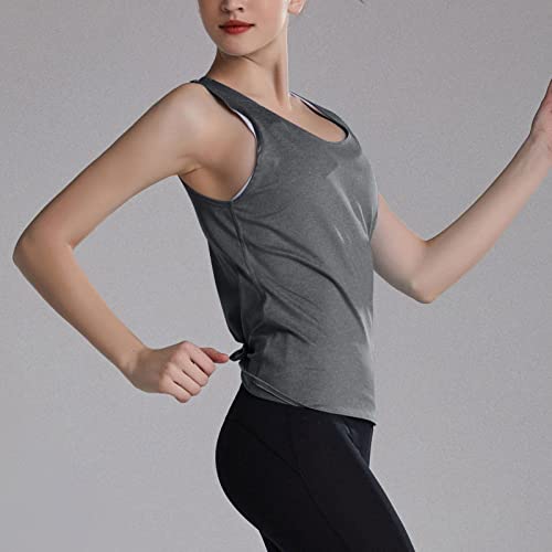 Workout Tops for Women Open Back Shirts Yoga Tank Tops Sports Bra Sleeveless Tees Casual Athletic Tshirts