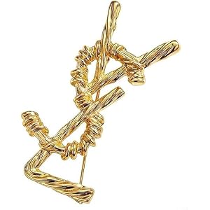 Vintage Gold Abstract Knot Brooch for Women – Twist Metal Scarf Pin, Elegant Jewelry Accessory for Coat, Suit, Dress, and Sha