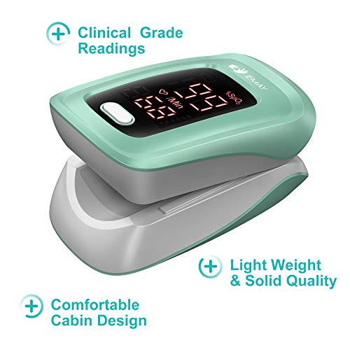 EMAY Fingertip Oxygen Monitor | Blood Oxygen Saturation Monitor with Heart Rate Display