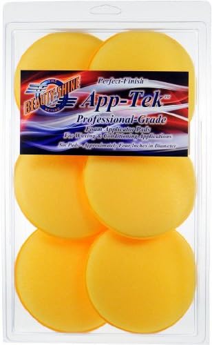 Beauty Shine Perfect-Finish App-Tek Professional-Grade Foam Applicator Pads For Waxing &amp; Conditioning Applications - Six Pads