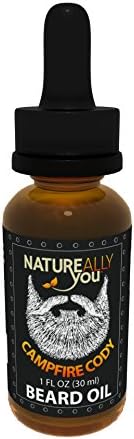 NATUREALLY YOU© - Beard Oil - Campfire Cody Scent - (1 oz) - Moisturize Skin, Stimulate Growth, Make Hair Softer, Smooth, No Left Over Residue, Eliminate Itchy Skin, Treat Split Ends