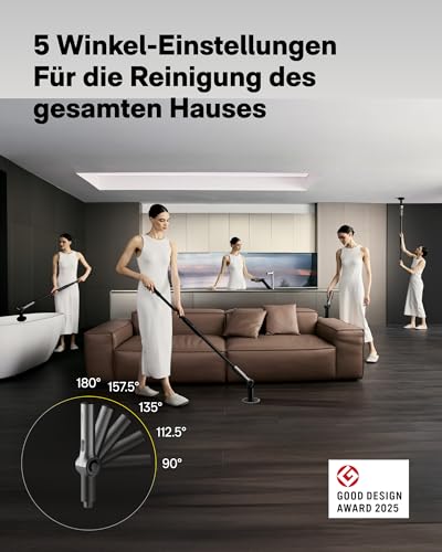 HOTO Flexi Electric Cleaning Brush with LED Display, Adjustable Angle, Extension Handle, IPX7, High Performance Bathroom Cleaning Brush Electric with 8 Interchangeable Brush Heads for Bathroom, Tiles, Floors, Car