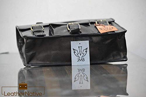 Leather Native 2 X Motorcycle Side Pouch Black Leather Side Pouch Classic Saddlebags Saddle Panniers (2 Bags) Summer Sale!