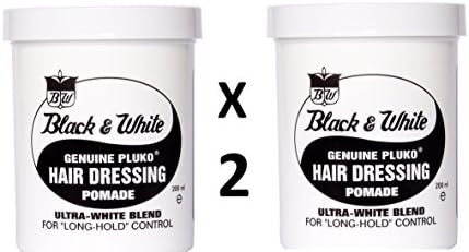 Black and White Pluko Hair Dressing Pomade 200ml Twin Pack - Firm Hold Shine