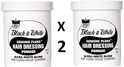 Black and White Pluko Hair Dressing Pomade 200ml Twin Pack - Firm Hold Shine