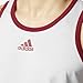 adidas Men's Basketball Heathered Tank Top, Light Grey /Collegiate Burgundy, Small