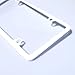 Circle Cool Matte White Powder Coated Stainless Steel License Plate Slim Four Hole Frame Holder Bracket
