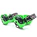 Webetop Kids Lighted Heel Skate Rollers Adjustable Two Wheels Skate Shoes Scooters,One Size Fits Most,60KG Weight Limited,with Portable Bag and Mini Wrench for Adjusting Size,Green