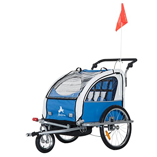 Aosom Elite 360 Swivel Bike Trailer for Kids Double Child TwoWheel